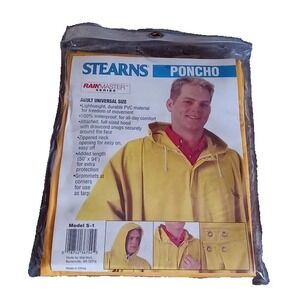 NEW Stearns Poncho Rainmaster Model S-1 Universal Size Vintage Yellow color